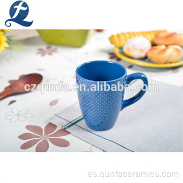 Taza de café de cerámica de color de patrón personalizado con asa